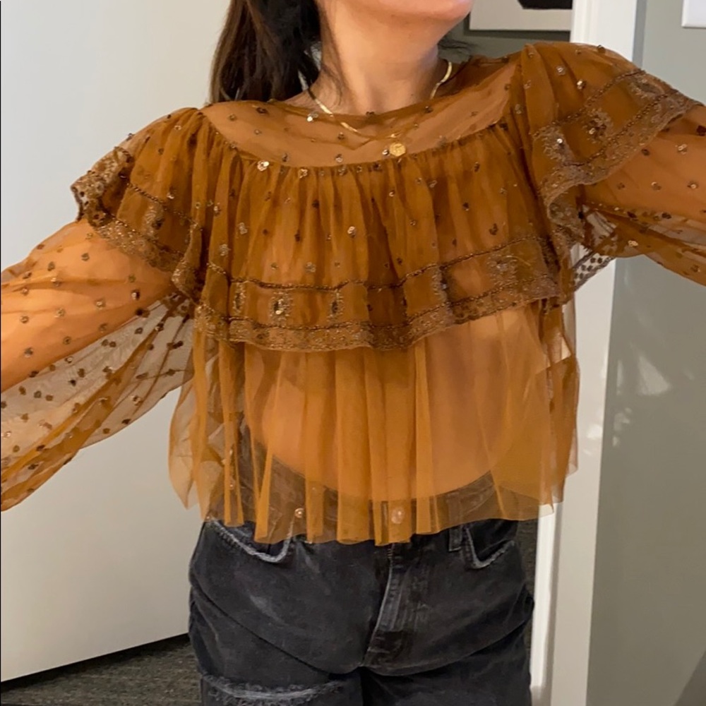 Free people sheer top!
